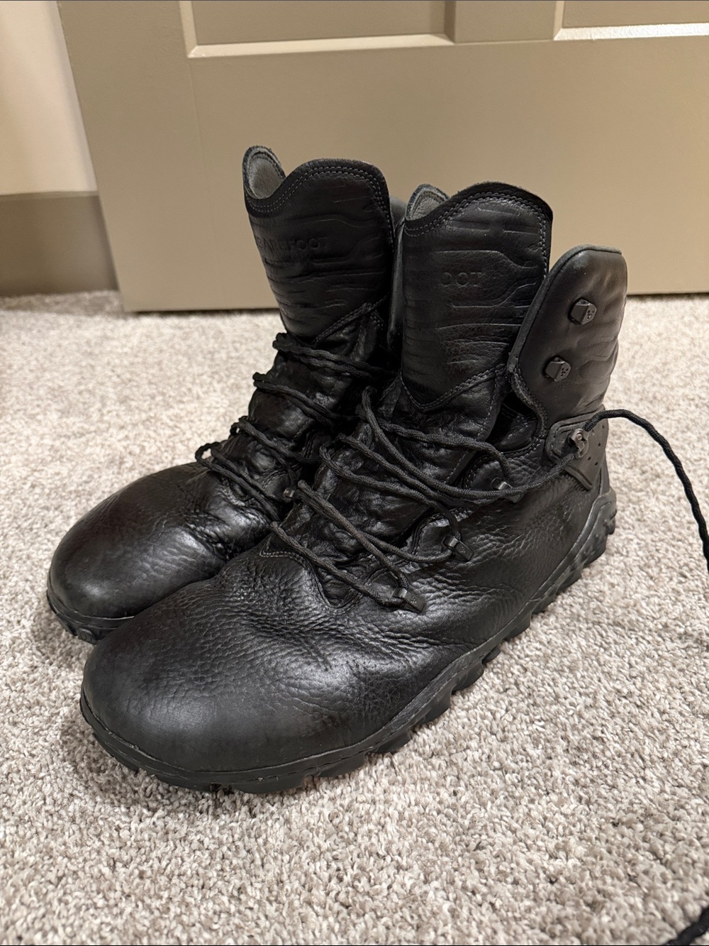 Vivo Barefoot Men's Black Leather Tracker ESC Tactical-Style Boots